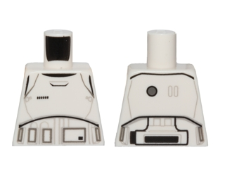 Lego Torso SW Armor Stormtrooper Ep. 7 with Black, Light Bluish Gray and Dark Bluish Gray Lines Pattern / White