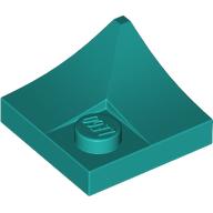 Lego Plate Special 2 x 2 with Double Inverted Curve, 1 Stud / Dark Turquoise