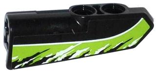 Lego Technic, Panel Fairing #21 Very Small Smooth, Side B with Black and White Splatters on Lime Background Pattern (Sticker) - Set 42021