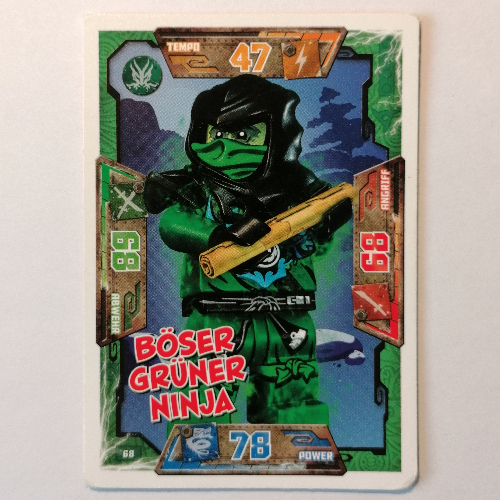 Lego Trading Card, Ninjago Game Series 1 [German] - 68 Böser Grüner Ninja