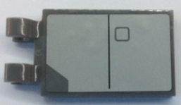 Lego Tile, Modified 2 x 3 with 2 Clips with Light Bluish Gray Rectangle with Black Line and Dark Bluish Gray Square Pattern Model Left Side (Sticker) - Set 75025
