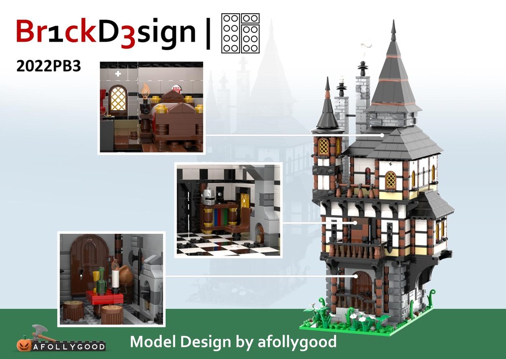 Lego Medieval Tower House (Backdrop House)