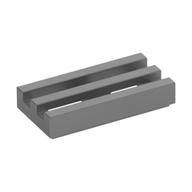 Lego Tile Special 1 x 2 Grille with Bottom Groove / Metallic Silver