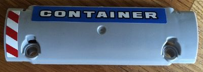 Lego Technic, Panel Curved 11 x 3 with Red and White Danger Stripes and 'CONTAINER' Pattern (Stickers) - Set 8052