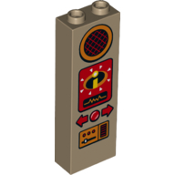 Lego Brick 1 x 2 x 5 with Hollow Studs with Speaker, Buttons, Control Panel print