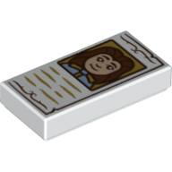 Lego Tile 1 x 2 with Letter, Female Girl, Paper Print
