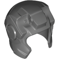 Lego Helmet Space with Open Face Rounded, Top Hinge / Dark Bluish Gray