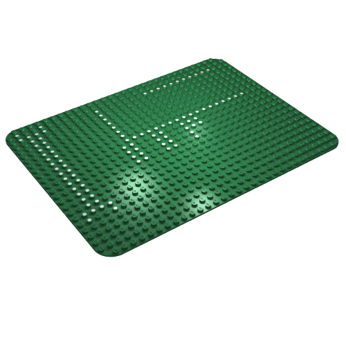 Lego Baseplate 24 x 32 with Rounded Corners and Dots Print [1601] / Green