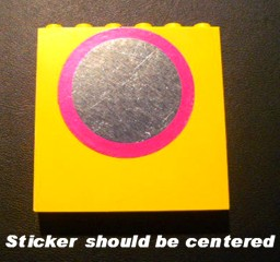Lego Brick 1 x 6 x 5 with Mirror with Dark Pink Frame Pattern (Sticker) - Set 232
