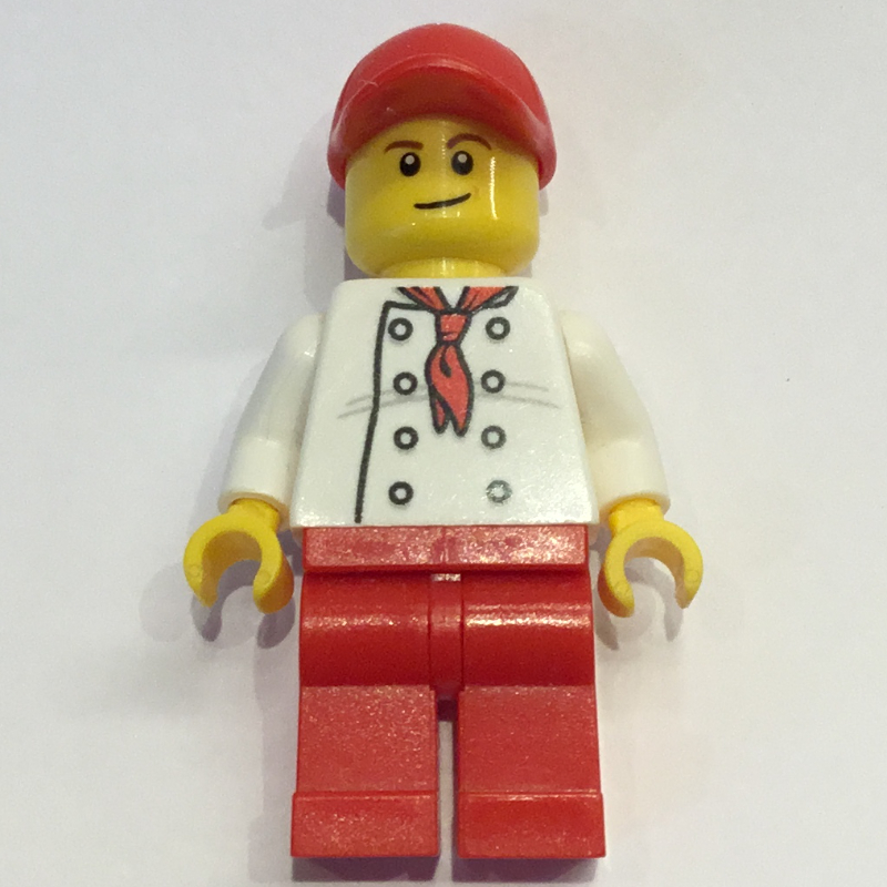 Lego Chef, Red Neckerchief, Red Legs, Red Cap