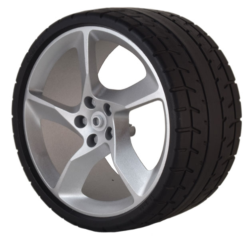 Lego Wheel 75mm D. x 41mm #1 Model Left Side with Black Tire 87.9 x 44 (80280 / 80279)