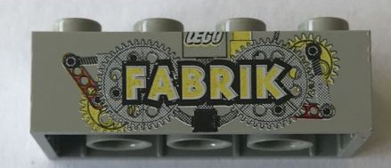 Lego Brick 2 x 4 with LEGO Fabrik 2004 Pattern 2 of 3 / Light Gray