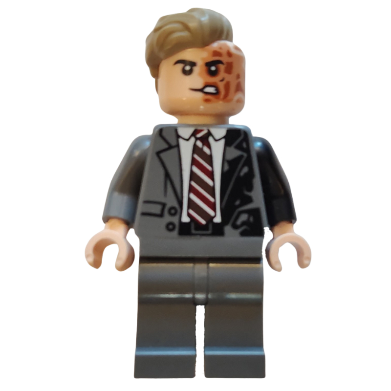 Lego Two-Face, Dark Knight, Dark Bluish Grey Suit