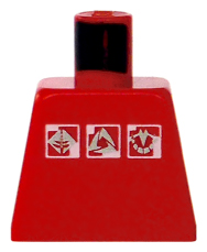 Lego Torso Gravity Games with 3 White & Silver Logos Pattern / Red