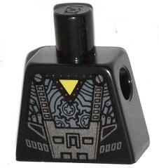 Lego Torso Robot with Yellow Triangle and Cog Wheels Pattern / Black