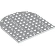 Lego Plate 10 x 10 with Rounded End / White