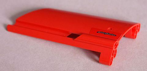 Lego Technic, Panel Fairing #20 Large Long, Small Hole, Side A with 'pininfarina' Pattern (Sticker) - Set 8653