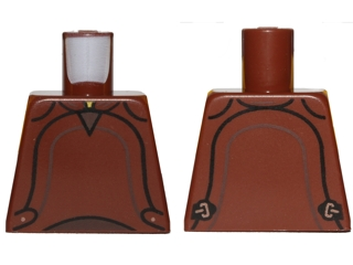Lego Torso SW Naboo Security Guard Leather Vest Pattern / Reddish Brown