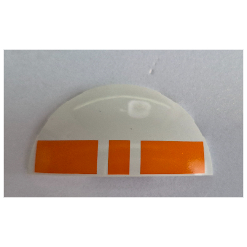 Lego Brick Round 3 x 6 Half Circle with Orange Rectangles Print