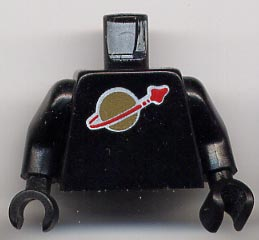 Lego Torso with Classic Space Logo Pattern / Black Arms / Black Hands