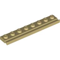 Lego Plate Special 1 x 8 with Door Rail / Tan