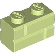 Lego Brick Special 1 x 2 with Masonry Brick Profile / Yellowish Green