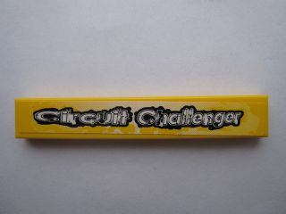 Lego Tile 1 x 6 with 'Circuit Challenger' Pattern (Sticker) - Set 8183 / Yellow