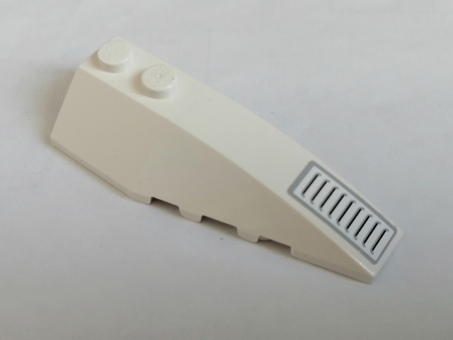 Lego Wedge 6 x 2 Right with Vent Pattern (Sticker) - Set 4210 / White