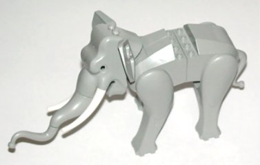 Lego Elephant, Removable Legs with White Tusks