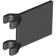 Lego Flag 2 x 2 Square, Flat Clip Edge [Thick Clips] / Black