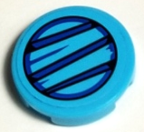 Lego Tile, Round 2 x 2 with Bottom Stud Holder with Air Vent Pattern (Sticker) - Set 75824