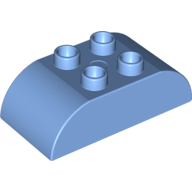Lego Duplo Brick 2 x 4 Curved Top / Medium Blue