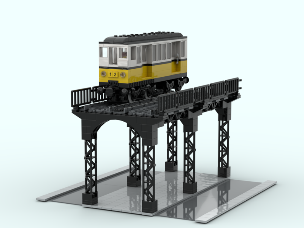 Lego Vintage 1920s Elevated Railway Train Viaduct