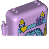 Lego Pod, Square 3 x 8 x 6 2/3 [Male] with Suitcase Print / Lavender