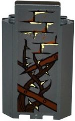 Lego Panel 3 x 3 x 6 Corner Wall without Bottom Indentations with Bricks, Wooden Boards and Vines with Thorns Pattern (Sticker) - Set 79014