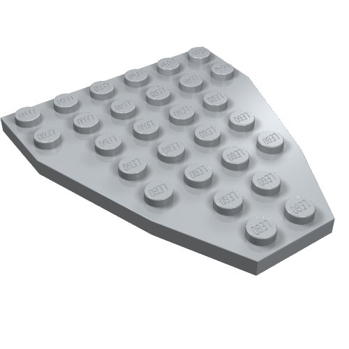 Lego Wedge Plate 7 x 6 Boat Bow without Stud Notches / Light Bluish Gray