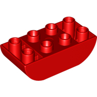 Lego Duplo Brick 2 x 4 Curved Bottom / Red