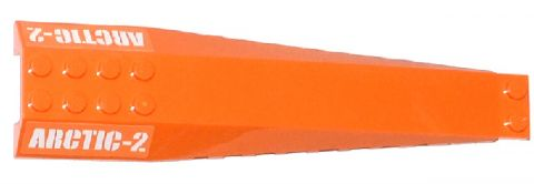 Lego Wedge 16 x 4 Triple Curved with Reinforcements with White 'ARCTIC-2' Pattern (Stickers) - Set 60034 / Orange