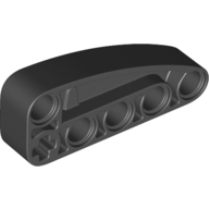 Lego Technic Beam 2 x 5 L-Shape with Quarter Ellipse Thick / Black