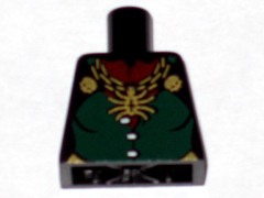 Lego Torso Castle Fantasy Era Dark Green Front Panel and Gold Spider Necklace Pattern / Black