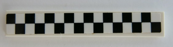 Lego Tile 1 x 6 with Black Checkered Pattern (Sticker) - Set 75879
