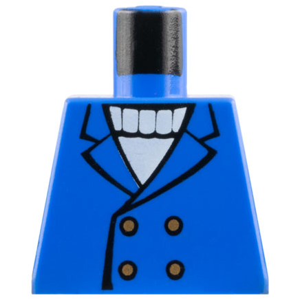 Lego Torso Jacket with Gold Buttons over White Sweater Pattern / Blue