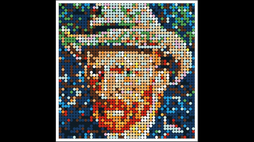 Lego Vincent van Gogh Self Portrait with Hat Mosaic Art