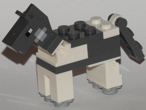 Lego Minecraft Horse, Dark Bluish Gray - Brick Built