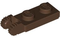 Lego Hinge Plate 1 x 2 Locking with 2 Fingers on End / Brown