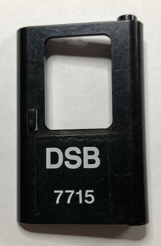 Lego Door 1 x 4 x 5 Train Right, Thin Support at Bottom with 'DSB 7715' Pattern (Sticker) - Set 7715