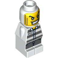 Lego Microfig Thief / Criminal Print / White