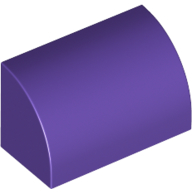 Lego Brick Curved 1 x 2 x 1 No Studs / Dark Purple