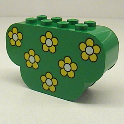 Lego Brick Curved 2 x 6 x 3 Triple Curved Bottom with Yellow Flowers Print
