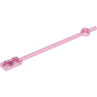 Lego Bar 1 x 12 with 1 x 2 Plate End with Hollow Studs and 1 x 1 Round Plate End / Trans-Dark Pink